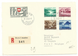 Schweiz Mi-Nr. 570-74 Pro Patria 1952 R-FDC Vorderseite - FDC