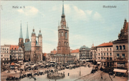 Halle A. S. , Marktplatz (Ungebraucht , Datiert 1910) - Halle (Saale)