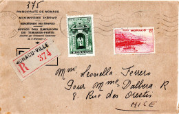 MONACO -- MONTE CARLO -- Enveloppe -- 2 Timbres Sur Enveloppe O.E.T.P. -- R. 374 Monaco Ville - Gebruikt