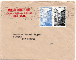 MONACO -- MONTE CARLO -- Enveloppe -- 2 Timbres - Used Stamps