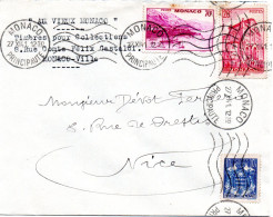 MONACO -- MONTE CARLO -- Enveloppe -- 3 Timbres - Usati