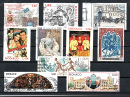 MONACO -- MONTE CARLO -- Lot 78 -- 10 Timbres Oblitérés Grands Formats, En Francs Et Euros - Gebruikt