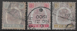 British Colonies 1895 Perak Malaysia Tiger 3val Mi N.19,21,23 US - Perak