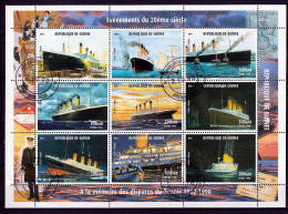 GUINEE N° 1412 à 1420  BATEAUX TITANIC Cachet Premier Jour - Guinee (1958-...)