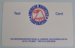 USA - Magnetic - American Magnetics Corporation - TEST CARD - R - Otros & Sin Clasificación