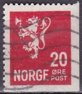 NO013B – NORVEGE - NORWAY – 1927 – STANDING LION VARIETY – MI # 124E USED 20 € - Gebraucht