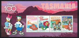 AUSTRALIA 2023 DISNEY 100 YEARS,MICKEY MOUSE,DONALD DUCK,LITTLE MERMAID,KANGAROO,FISH,NEMO, SS ,MS, 4 STAMPS, USED  (**) - Gebruikt