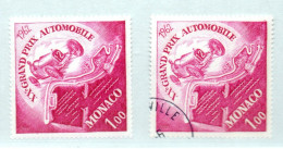 MONACO -- MONTE CARLO -- 2 Timbres Neuf ** & Oblitéré 1 Franc Lilas-rose -- 20ème Grand Prix Automobile De Monaco 1962 - Autres & Non Classés