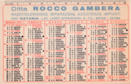 Calendarietto - Ditta Rocco Gambera - Radiotelevisione - Riparazioni - Catania - Anno 1970 - Petit Format : 1961-70