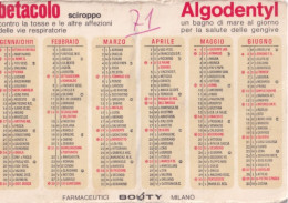 Calendarietto - Farmacia Dott.ssa Giuseppina Frosina Bajardi - Palerlo - Anno 1971 - Petit Format : 1971-80