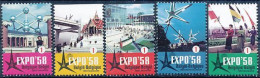 TIMBRE  ZEGEL STAMP  BELGIQUE EXPO 58 3804-3808  XX - Timbres Télégraphes [TG]