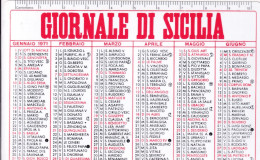 Calendarietto - Giornale Di Sicilia - Anno 1971 - Petit Format : 1971-80