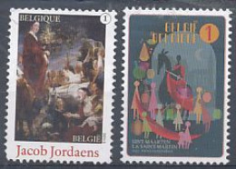 TIMBRE  ZEGEL STAMP  BELGIQUE JACOB JORDAENS ET FÊTE DE LA SAINT-MARTIN 4278-4279  XX - Telegraph [TG]