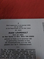 Doodsprentje André Lourdault / Poeke 24/9/1903 Gent 8/5/1976 ( Z.v. Gentiel Lourdault En Marie Van Dorpe ) - Religion & Esotérisme