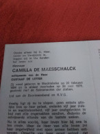 Doodsprentje Camilla De Maesschalck / Wachtebeke 22/2/1894 - 23/5/1976 ( Gustaaf De Letter ) - Religion & Esotérisme