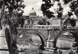 CARTOLINA  B3  ROMA,LAZIO-IL TEVERE-S.PIETRO-MEMORIA,CULTURA,RELIGIONE,IMPERO ROMANO,BELLA ITALIA,VIAGGIATA 1965 - Fiume Tevere