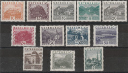 407 - Austria 1929 - Vedute 12 Valori N. 378/89. Cert. Todisco. Cat. € 1125,00.MNH - Ungebraucht