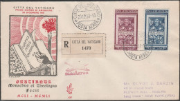 398 - Vaticano 20.12.1951 - Decreto Del Monaco Graziano, N. A21/A21, Busta FDC Venezia, Raccomandata Per New York. - Aéreo