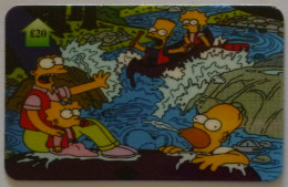 SIMPSONS - BART Dans Barque - HOMER & MARGE - Héros De Série TV / BD - Phonecard - Carte Téléphonique Anglaise à  Code - BD