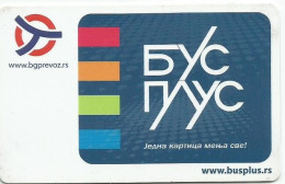 Belgrade Beograd Serbia  City Bus Ticket BUS-PLUS (plastic) Magnetic Card - Europa