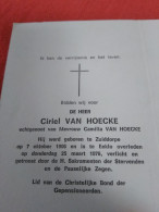 Doodsprentje Ciriel Van Hoecke / Zuiddorpe 7/10/1906 Eeklo 25/3/1976 ( Camilla Van Hoecke ) - Religion & Esotérisme