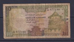 CEYLON  - 1982 10 Rupees Circulated Banknote As Scans - Sri Lanka