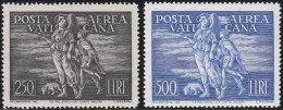 392 - Vaticano 1948 - Arcangelo E Tobiolo N. 16/17. Cert. Todisco. Cat. € 700,00. MNH - Luchtpost