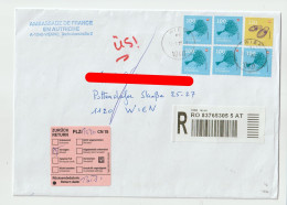 7535 Lettre Cover Registered Recommandé AUTRICHE AUSTRIA OSTERREICH PND RTS Return To Sender Ambassade - Storia Postale