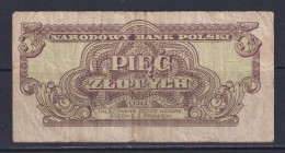 POLAND  - 1944 5 Zloty Circulated Banknote As Scans - Polen