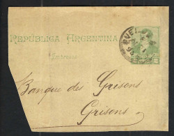 ARGENTINE Ca.1895: Fragment De LSC Entier De 2c De Buenos Aires Pour La Suisse - Cartas & Documentos