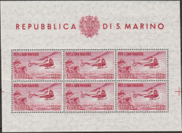 382 - San Marino - 1961 - Elicottero Foglietto BF 22. Cat. € 462,50. MNH - Blocchi & Foglietti