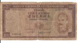 Timor 100 ESCUDOS 1959 VG+ P 24 - Hong Kong