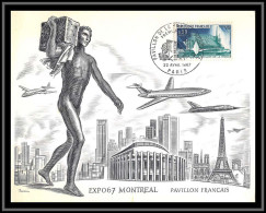 48406 N°1519 Exposition Universelle Montréal Canada Pavillon Français 1967 France Carte Maximum Fdc Munier Decaris  - 1967 – Montréal (Canada)