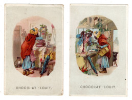 2 Chromos Chocolat Louit, Thèmes Noirs, Black People, Racisme, Racism - Louit