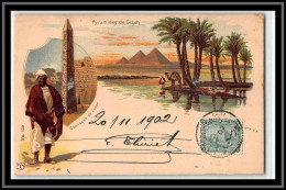 49109 Pyramide 1902 Pyramides De Guizeh Pyramids Sphinx Egypte Egypt Carte Maximum (card) Pour Tunis Tunisie - 1866-1914 Khédivat D'Égypte