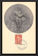 49132 N°344 Institut De Sauvetage Maritime 1952 Danmark Denmark Carte Maximum (card) - Maximumkaarten