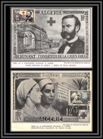 49194 N°316/317 Croix Rouge Red Cross 1954 Hopital Verdun Alger Henri Dunant Infirmères Algérie Carte Maximum (card) - Cartes-maximum