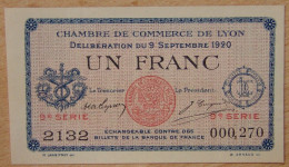 LYON (69-Rhône) 1 Franc Chambre De Commerce 09-09-1920 Série 9 - Handelskammer