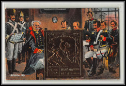 56641 N°276 A Manama 1970 Napoléon Waterloo 1815 Blucher Recevant Le Chapeau Bonaparte OR Gold Stamps Carte Maximum - Napoleón