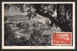57104 N°123 Le Rocher De Monaco Vu Du Cap D'Ail 1938 Monaco Carte Maximum (card) édition Cigogne - Cartas & Documentos