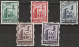 362 - San Marino - 1932 - Inaugurazione Del Palazzetto Della Posta N. 159/163. Cert. Caffaz. Cat. € 1750,00. MNH - Ungebraucht