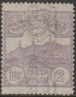 360 - San Marino - 1903 - Cifra E Vedute L. 2 N. 44. Cert. SBPV. Cat. € 2750,00. MNH - Ungebraucht