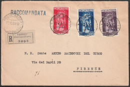 353 - Raccomandata Da Tripoli Del 12.10.1930, Affrancata Con Tripolitania Posta Aerea Ferrucci A1/A3. Al Verso Annullo D - Tripolitania