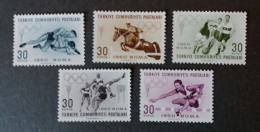 TURQUIE TURKEY 1960 MNH**  GAMES JEUX LUTTE JUMPING ATHLETISME  BASKET FOOTBALL SPORTS - Estate 1960: Roma