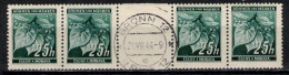 Boheme Et Moravie 1939 Mi 23 ZW (Yv 23), Obliteré, Bande De 4 Avec Interpaneau - Used Stamps