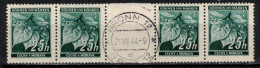 Boheme Et Moravie 1939 Mi 23 ZW (Yv 23), Obliteré, Bande De 4 Avec Interpaneau - Gebruikt