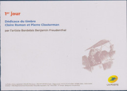 Carte Pour Timbre 1er Jour Claire Roman Et Pierre Closterman PA 85 Et Pour Dédicace Benjamin Freudenthal - Sonstige (Luft)