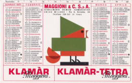 Calendarietto - Maggioni E C.s.p.a. - Stabilimento Chimico Farmaceutico - Milano - Anno 1971 - Klein Formaat: 1961-70