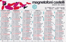 Calendarietto - Magnetofoni Castelli - Società Per Azioni - Milano - Anno 1970 - Petit Format : 1961-70