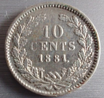 Netherlands - 10 Cent 1881 Willem III Zilver - 1840-1849 : Willem II